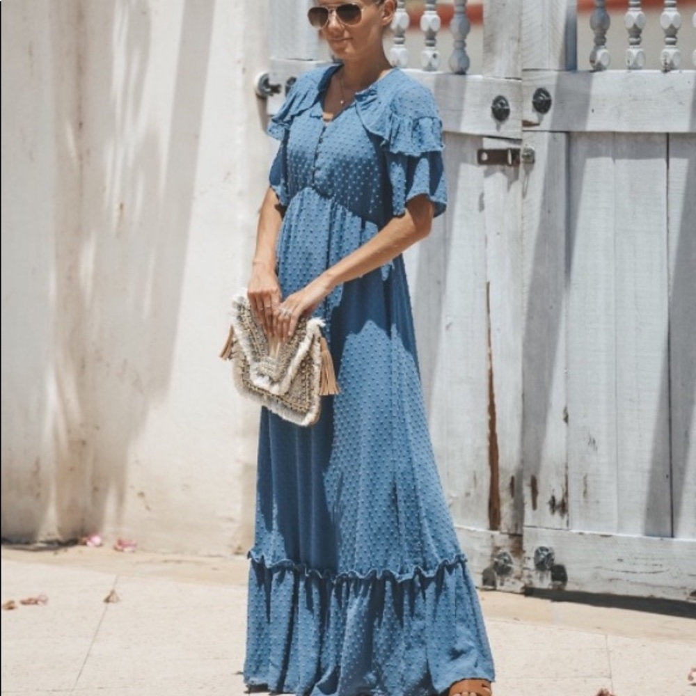 Swiss dot vici maxi dress